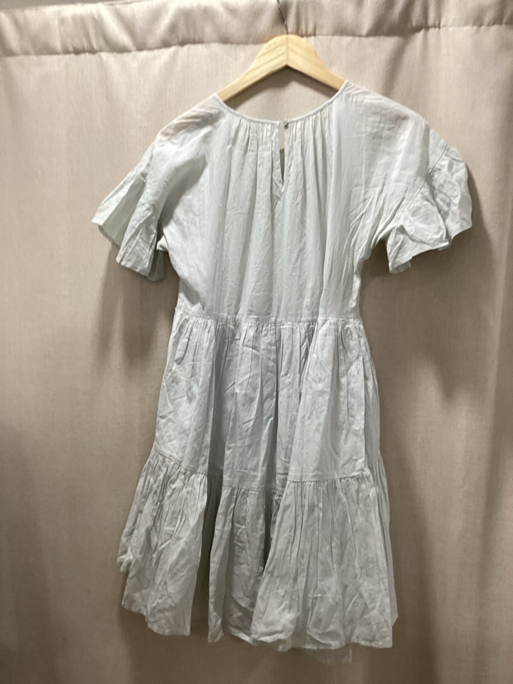 Urban Outfitters Light Blue Tiered Mini Dress | Pintuck Front | Size Small - Picture 7 of 8